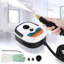 2500W Handheld Steam Cleaner, Pressurized Steam Cleaning Machine with 3 Brush Heads, 20s Heat Up, 1L Tank, Multipurpose Mini Portable Steamer for Tile, Grout, Furniture, Kitchen, Car, Home (White)