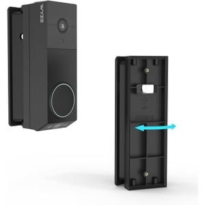 Adjustable 0 to 45 Degree Left and Right Angle Mount Compatible with WYZE Wireless Duo Cam Video Doorbell Camera (Black)