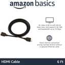 2 x Amazon Basics HDMI Cable, 6ft, 4K@60Hz, High-Speed 4K HDMI 2.0 Cord (18Gbps), 2160p, 48 bit, Compatible with TV/PS5/Xbox/Roku, Black