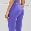 MCEDAR Compression Leggings No Front Seam for Women 25" with Pocket High Waisted Tummy Control Yoga Pants Periwinkle Purple-CS