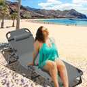 MOPHOTO Folding Chaise Lounge Chair 5-Position, Folding Cot, Heavy Duty Patio Chaise Lounges for Outside, Poolside, Beach, Lawn, Camping, 75.2 inches x 26.8 inches x 11.8 inches