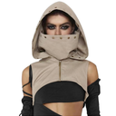 L'VOW Black Steampunk Rogue Cowl Hat Medieval Gothic Hooded Cape for Halloween Unisex Cosplay Costume Dress Up Daily Wear, One Size