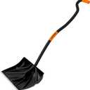 Snow Shovel Heavy Duty for Driveway with Ergonomic Handle to Use Without Backpain for Home Garage Car - Snow Shovel with 18 Inch Blade Large Capacity and 58 Inch Long Ergonomic Handle (Black)