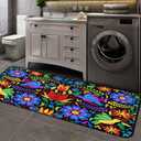 Floral Mexican Birds Kitchen Rugs Indoor Outdoor Non Slip Kitchen Floor Mats Area Rugs Runner Rug Laundry Room Rug 40x20 in