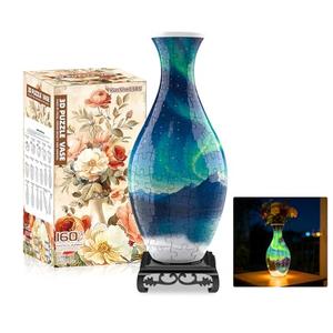 3D Puzzles Vase for Adults, Crafts for Adults, 160 Pieces Plastic DIY Unique Flower Vase with LED Light House Warming Gift Birthday Gifts for Flower Arrangements and Home Decor (Night Light)