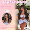 LEDIZE Hair Toppers for Women Real Human Hair, 360° Cover Middle Part Human Hair Toppers for Women with Thinning Realistic Scalp Line Upgrade Basement Toppers Hair Pieces （Medium Brown, Wispy Bangs）