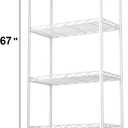 HOMEFORT 6-Tier Wire Shelving, 6 Shelves Unit Metal Storage Rack, Durable Organizer, Perfect for Pantry Closet Kitchen Laundry Organization (White), 21"W x 11"D x 67"H