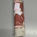 PurpleEssences Rust Table Runner - Wide with Dobby Stripe, Heavy Ribbed Weave & Double Knot Fringes, 14x72 Inch (14x77.5 with Fringes) Boho Farmhouse Decor - Fall Thanksgiving - Rust and H.White