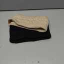 Winter Headbands for Women Wool 2 Pack, Ear Warmers for Women Headband Knit Thick Fleece Lined, Cold Weather Warm Ear Muffs(Black+ Beige)