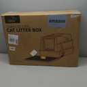 L8 Max-XXXL Stainless Steel Litter Box with Lid, 28" L x 20.5" W x 17.4" H Large Cat Litter Box for Big Cats, Cat Litter Deodorizer Included, High Sided Enclosure with Scoop & Mat, Anti-Leakage-Black