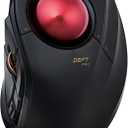 ELECOM DEFT PRO Trackball Mouse, Wired, Wireless, Bluetooth 3 Types Connection, Ergonomic Design, 8-Button Function, Red Ball, Windows11, MacOS (M-DPT1MRXBK)
