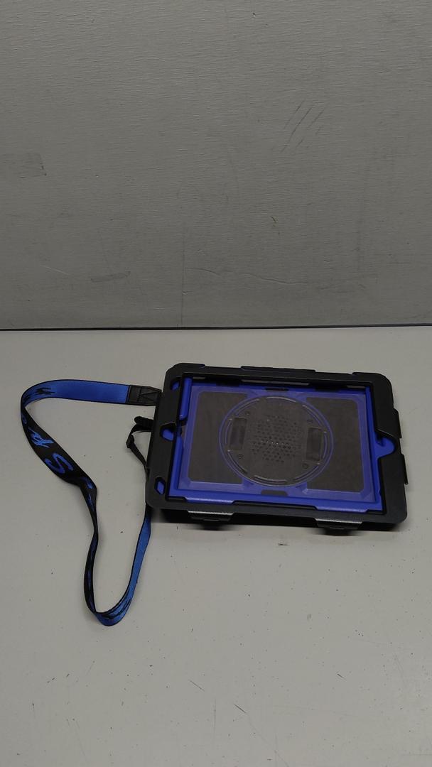 SEYMAC stock Case for iPad 9th/ 8th/ 7th Generation 10.2'', Shockproof with Screen Protector, Pencil Holder [360° Rotating Hand Strap] & Stand, for iPad 10.2 inch 2021-2019 (Black/Blue)