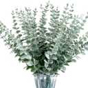 40pcs Eucalyptus Stems Artificial Eucalyptus Leaves Stems,Fake Eucalyptus Plants Real Touch Faux Flower for Home Office Flowers Bouquet Centerpiece Wedding Decoration Spring Farmhouse Home Decoration