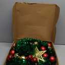 Artificial Christmas Tree with 100 Color Lights, 5 Ft Pop Up Collapsible Tinsel Christmas Tree with Christmas Balls Christmas Decorations for Home Fireplace Party Indoor Outdoor (Green 2)