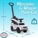 Best Ride On Cars Kids Outdoor Stroller Mercedes G-Wagon for Toddlers 1 to 3 Years Old with Music, Horn Sounds, and Handle, White, Large