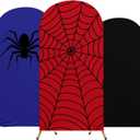 3 Pcs Spider Web Theme Arch Backdrop Cover Wedding Arch Covers Spandex Backdrop Stand 4ft, 5ft, 6ft for Wedding Birthday Banquet Ceremony Photography Party Decoration(Classic)