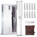 PEDOOD Dermaplane Razor for Women Face, Painless Sonic Dermaplane Tool with 10 Upgraded Micro Mesh Dermaplaning Blades, Women’s Facial Exfoliation & Peach Fuzz Hair Removal System (Off-White)