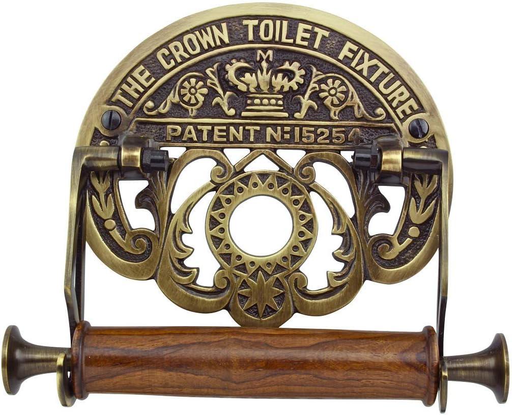 Renovators Supply Manufacturing Toilet Paper Holder Stand Wall Mount 7.5 in. Brass Toilet Paper Roll Holder