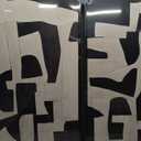 Framed Neutral Abstract Floral Wall Art, 2 Piece Black and Beige Minimalist Canvas Prints Paintings Artwork for Walls, Modern Elegant Pictures for Living Room Dining Room Bedroom Wall Decor 20x30 In