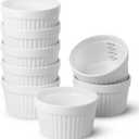 BTaT- Ramekins, 8 oz, Set of 8, Ramekins for Baking, Ramekin with Measurement Markings, Creme Brulee Dishes, Souffle Cups, Custard Cups, Ceramic Bakeware, Souffle Dish, Small Ceramic Bowl
