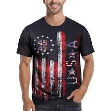 LuxLass 4th of July Shirts for Men American Flag T-Shirt USA Patriotic Tee Tops Size XL