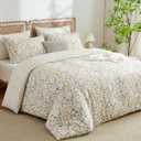 Floral Comforter Full Size, Cottagecore Botanical Bedding Set