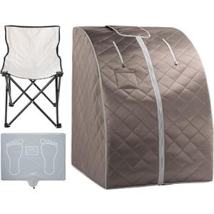 ZONEMEL Portable Far Infrared Sauna for Home, Personal Sauna for Relaxtion & Detox at Home, Full Body Sauna Tent with Heating Foot Pad, Folding Chair (L 27.6 x W 31.5 x H 37.8)