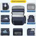 Expandable Lunch Box Cooler Bag - Insulated Heavy Duty Lunch Bag for Men Women - Large Lunchbox for Adults Work Outside Picnic Blue 15L