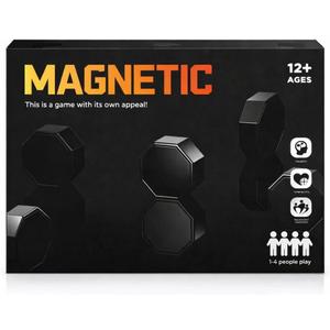 New Premium Magnetic Chess Battle Game with String & Stones | Adjustable String, Large & Powerful Magnets | Multi Player Strategy Board Game for Family, Travel, Camping & Parties, Kids & Adults(Black)