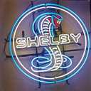 Neon Signs Beer Bedroom Shelby Cobra Round Glass Neon Signs for Office Hotel Cafe Party Man Cave Neon Light Art Wall Lights 24 X 20 Inches