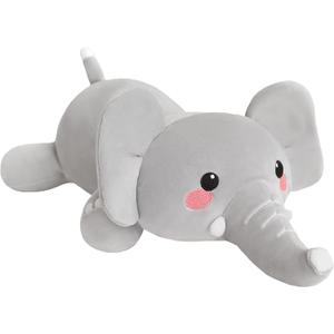 SQEQE Weighted Elephant Plush, Weighted Elephant Stuffed Animal, Cute Plushies Soft Pillow Toy Gift for Kids Adults 13.8 Inch, 1.6 Lbs