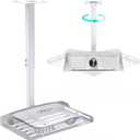 Universal Projector Ceiling Mount with Tray, Projector Mount Hidden Cable Routing, Height Adjustable up to 22.8 inches, Holds up to 11 lbs, Ideal for Home Theater and Office - White