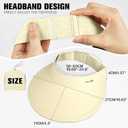 Sun Visor for Women Wide Brim Summer UPF50+ UV Protection Seamless Sun Hats Foldable Beach Cap (One Size, Beige)