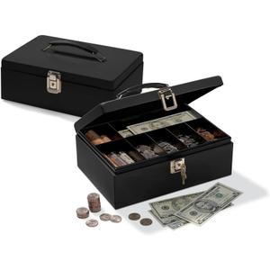 Office Depot Brand Cash Box With Locking Hatch, 3 7/8"H x 11"W x 7 5/8"D