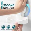 TAILI Soap Holder Soap Dish for Shower, Suction Cup Soap Holder for Shower Wall, Bathroom Accessories, Removable Strong Hold Soap Saver, Drill Free, White