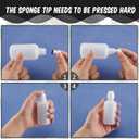 Tessco for you 10 Set 2 Ounce Empty Bingo Daubers Paint Squeeze Bottles for Paint Mop Dauber Bottle Refillable White Black Sponge Tip for Wooden Plastic Board Cloth Marker Pen