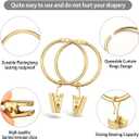 40 Pack Rings Curtain Clips Rustproof Metal Window Drapery Decorative Clips Vintage Heavy Duty Eyelet Curtain Rods Hangers Rings with Hooks, 1.5In Inner Diameter (Gold-Open)