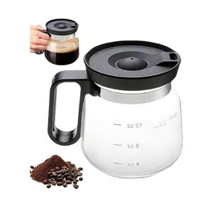 16 Oz Glass Coffee Mug – Coffee Pot Style, Mini Coffee Pot Mug with Lid, Heatproof Large Capacity Clear Cup (1pcs)