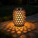 Solar Lantern Outdoor Waterproof, Hanging Solar Lantern with Flickering Flames, Birthday Gifts for Women Men, Outdoor Lights for Camping, Garden, Patio, Pathway, Yard Decor