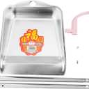 Happyyami Stainless Steel Dustpan Long Handle Heavy Duty Removable Cleaning Tool for Home and Office Ergonomic Upright Design No-Bend Garbage Shovel for Kitchen