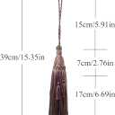 3 x 1 Pack Elegant Long Decorative Tassel with Hanging Loop, 15.35in Total Length  Luxury Curtain Tieback, Door Handle Ornament, and Home Dcor Accessory - E96145_C