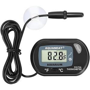 AQUANEAT Aquarium Thermometer, Fish Tank Thermometer, Digital Temperature Test, with Large LCD Display (1 Pack)