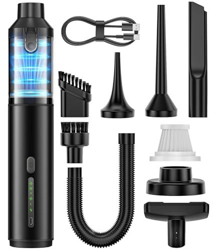 Amazon.com - Car Vacuum Portable Cordless Handheld Vacuum Cleaner 4-in-1 Mini Cordless Vacuum with 2 Suction Modes and 16800pa Suction Power Blowing & Inflating 2 Modes Handheld Vacuum for Car, Desk, Keyboards