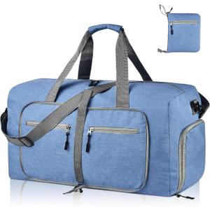 Dimayar 115L Travel Duffle Bag for Men Women - Foldable Duffel Bag with Shoes Compartment - Overnight Bags Waterproof & Tear Resistant(Blue)