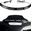 Black Windshield Trim Batwing Fairing Led Lights with LED Running Light & Amber Turn Signal for Harley 2014-2023 Touring Electra Glide Street Glide Ultra Limited