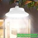 HULPPRE Solar Shed Light-Daytime or Night,96Leds Brighter White Solar Light Indoor&Outdoor with 2 Remotes,IP65 Barn/Chicken Coop/Workshop/Ceiling/Pendant Lamp for Patio,Garden,Yard,Gazebo