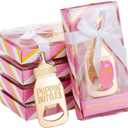 18 Pack Bottle Opener for Baby Shower Favors, Baby Shower Party Return Gifts for Guest, Poppin Bottles Openers with Exquisite Gifts Box Used for Baby Party Souvenirs (Pink-Baby Bottle)