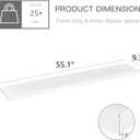 QEEIG Floating Shelves for Wall 55.1" Extra Long - Wall Mounted Shelf Bathroom Kitchen Living Room Bedroom Farmhouse Home Decor Display Bookshelf Large 55.1 x 9.3 inch Set of 2, White (008-140W)