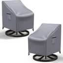 Mrrihand Patio Chair Covers, 2 Pack Outdoor Swivel Lounge Chair Cover, Heavy Duty Patio Rocking Chair Covers, Patio Furniture Covers Waterproof, 30" W34" D38.5" H, Grey