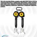 6FT Twin-Leg Self Retracting Lifeline, Swivel Top Lightweight Housing, Web SRL ANSI Self Retractable Safety Lanyard, Fall Arrest Protection Gear for Roofing Construction, Rebar Hook